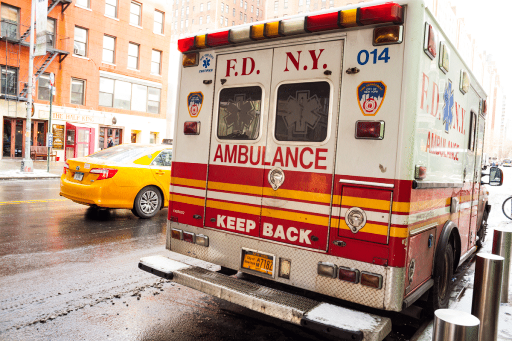 Parked FDNY Emergency service truck