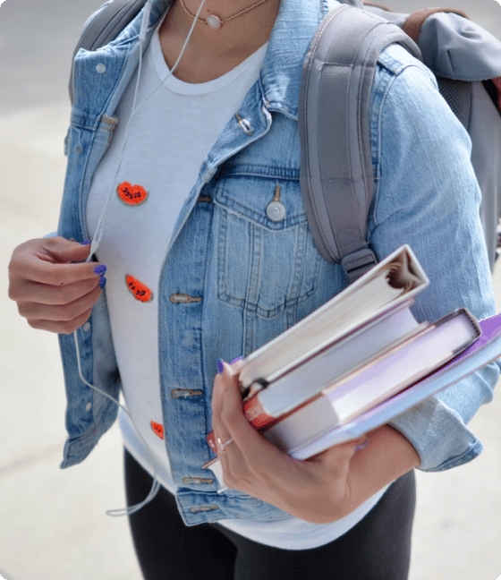 girl student with books