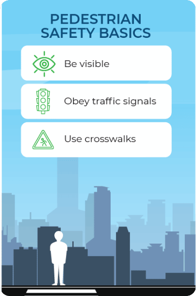 pedestrian safety basics infographic