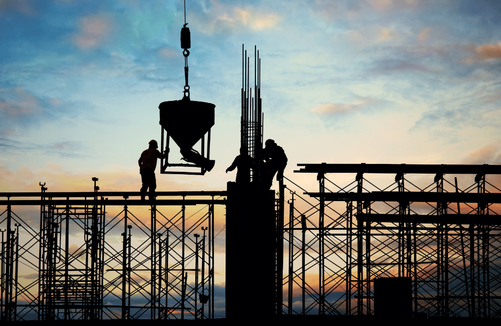 Photo of workers at a Newark construction site before accident