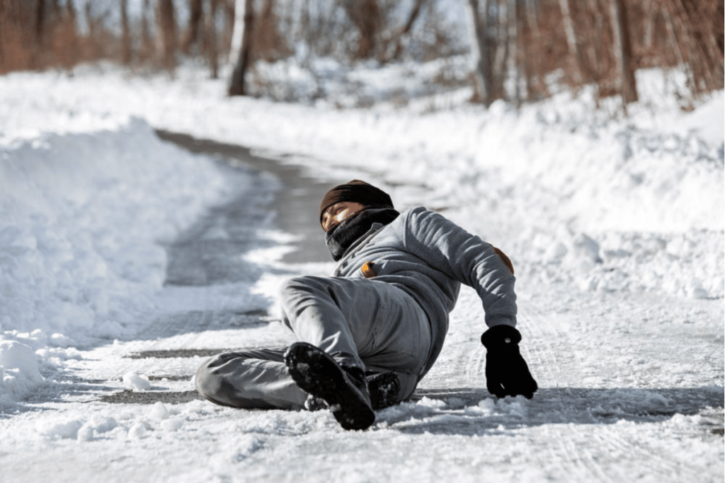 Slip and fall on snowy ground