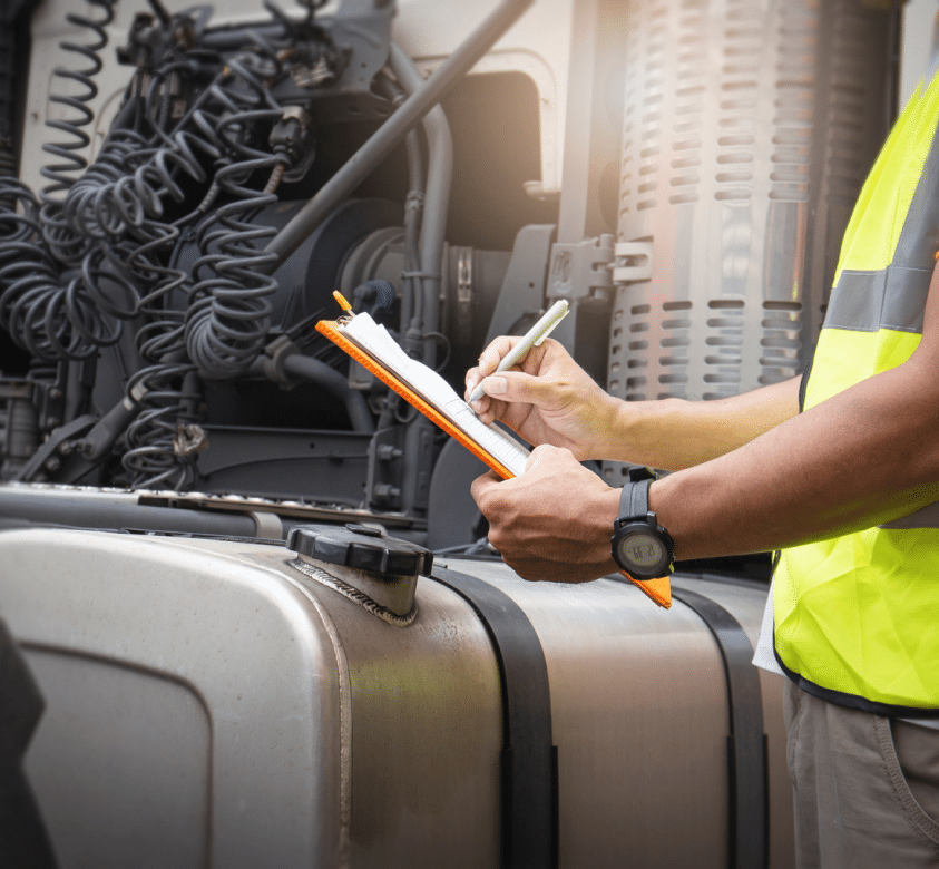 truck driver taking records