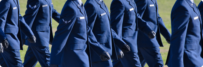 U.S. Air Force officers marching