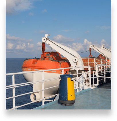 An emergency vessel on a boat