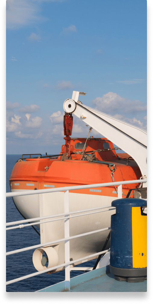 An emergency vessel on a boat